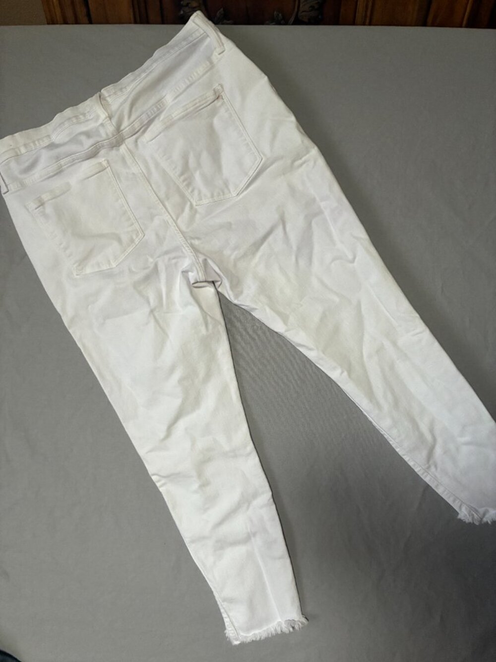 Madewell Jeans Womens 34 White High-Rise Skinny Cotton Raw Hem Stretch Casual - Picture 4 of 9
